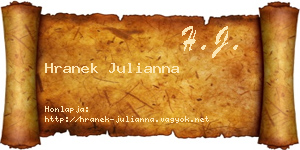 Hranek Julianna névjegykártya